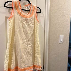 Above the knee sleeveless dress with orange border